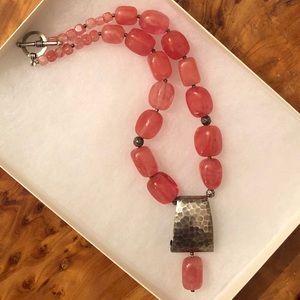 Silpada Sterling Silver & Cherry Crystal Necklace N1188